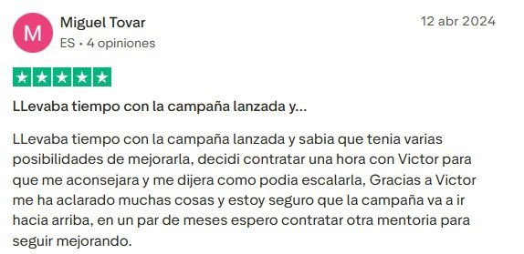 Reseña de cliente en Google