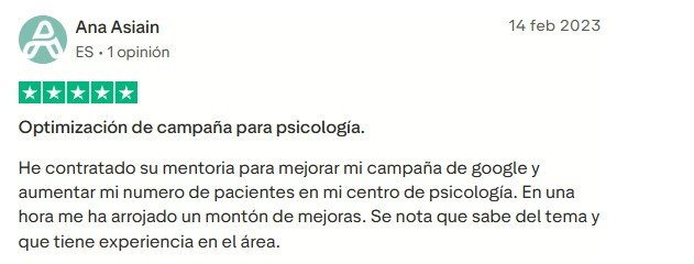 Reseña de cliente en Google