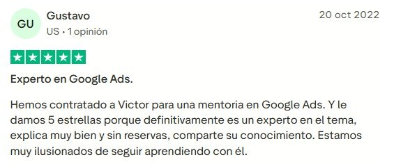 Reseña de cliente en Google