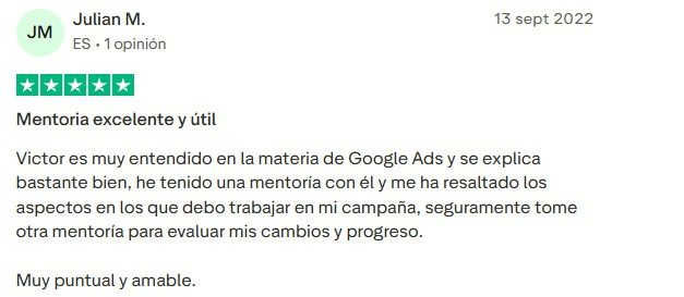 Reseña de cliente en Google