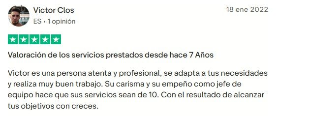 Reseña de cliente en Google