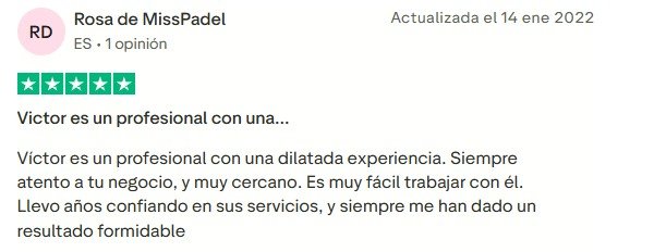 Reseña de cliente en Google